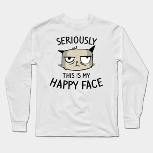this is my happy face Long Sleeve T-Shirt